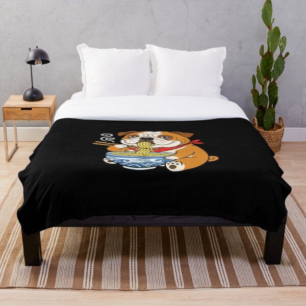Item preview, Bulldog Eating Ramen Cute Dog Noodle Illustration designed and sold by titanlevi.