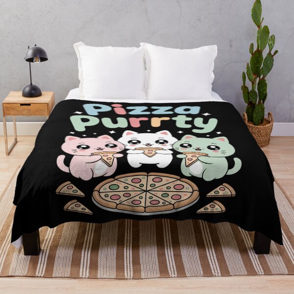 Artikelvorschau, Katzenpizza, süße Kawaii-Katzen essen Pizza, putzig, lustig, pastellfarben entworfen und verkauft von Formatage.
