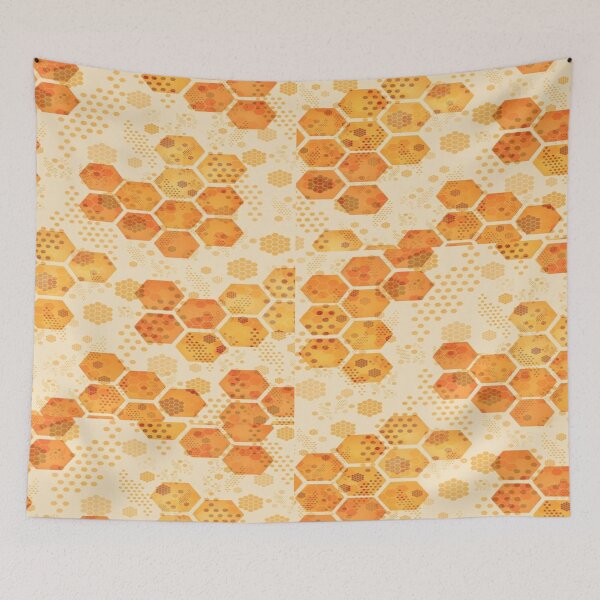 Item preview, Drawing of golden honeycomb harmony designed and sold by NivyasArtistry.