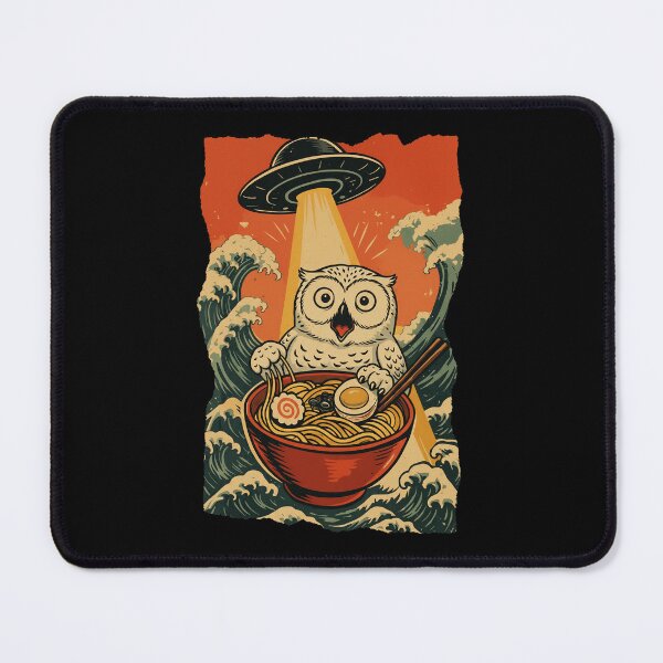 Item preview, Owl UFO Ramen Japanese Style Funny Alien Food designed and sold by JEFDodsonArt.