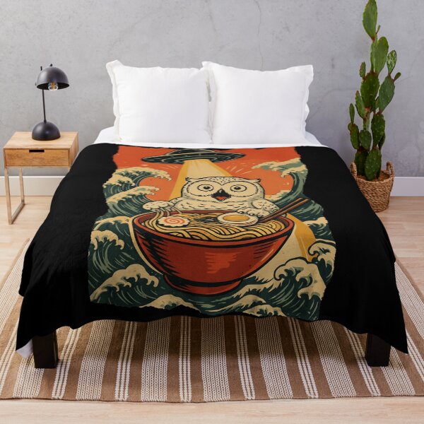 Item preview, Owl UFO Ramen Japanese Style Funny Alien Food  designed and sold by JEFDodsonArt.