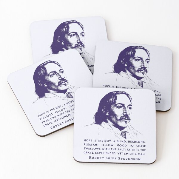 Item preview, Robert Louis Stevenson quote: Hope is the boy, a blind, headlong, pleasant fellow, good to chase swallows with the salt;  designed and sold by artbleed.