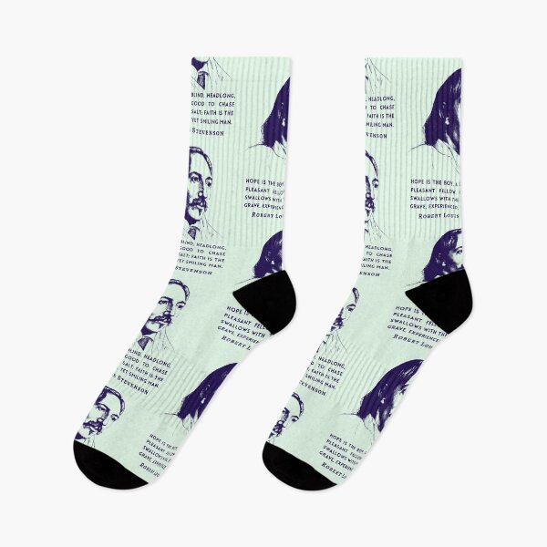 Item preview, Robert Louis Stevenson quote: Hope is the boy, a blind, headlong, pleasant fellow, good to chase swallows with the salt;  designed and sold by artbleed.