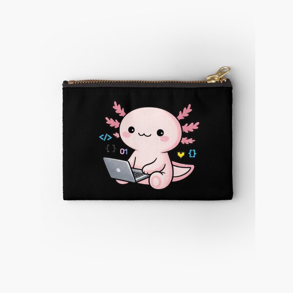 Item preview, Coding Axolotl – Cute Kawaii Programmer Axolotl with Laptop Embroidery Style designed and sold by ColorSplash123.