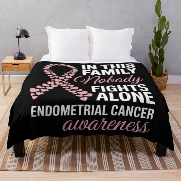 Item preview, Family Nobody Fights Alone Endometrial Cancer Awareness designed and sold by HellD3vil-Art.