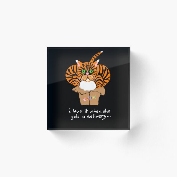 POLITOCAT gets a package - art by Sarnia  Acrylic Block