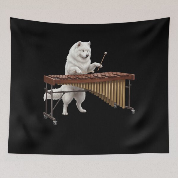 Item preview, Samoyed Playing Marimba Player Marimbist Dog Lover designed and sold by TerryConnells.