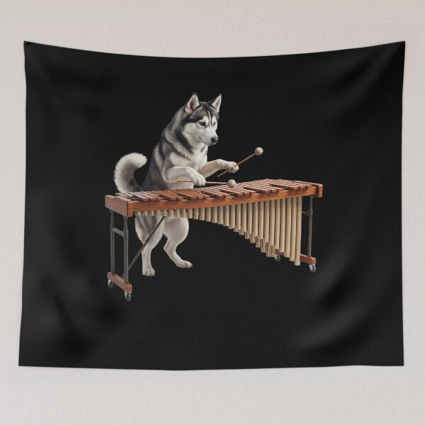 Item preview, Siberian Husky Playing Marimba Player Marimbist Dog Lover designed and sold by TerryConnells.