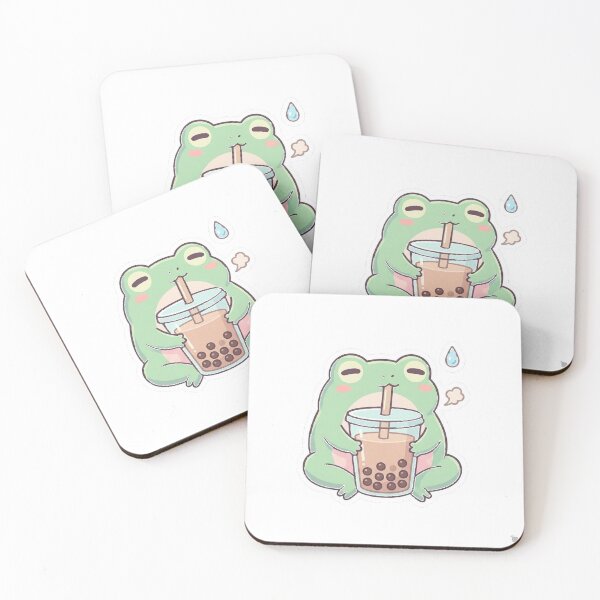 Item preview, Kawaii Frog Boba Tea Its Fine Funny Sticker T-Shirt designed and sold by TheFlamedArts.