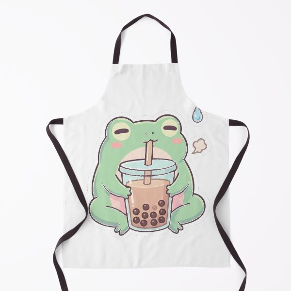 Item preview, Kawaii Frog Boba Tea Its Fine Funny Sticker T-Shirt designed and sold by TheFlamedArts.