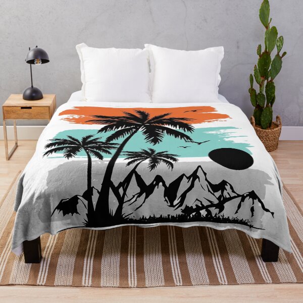 Aperçu de l'œuvre Tropical Sunset Paradise - Palm Trees Beach Vintage Retro Design créée et vendue par shipper125.