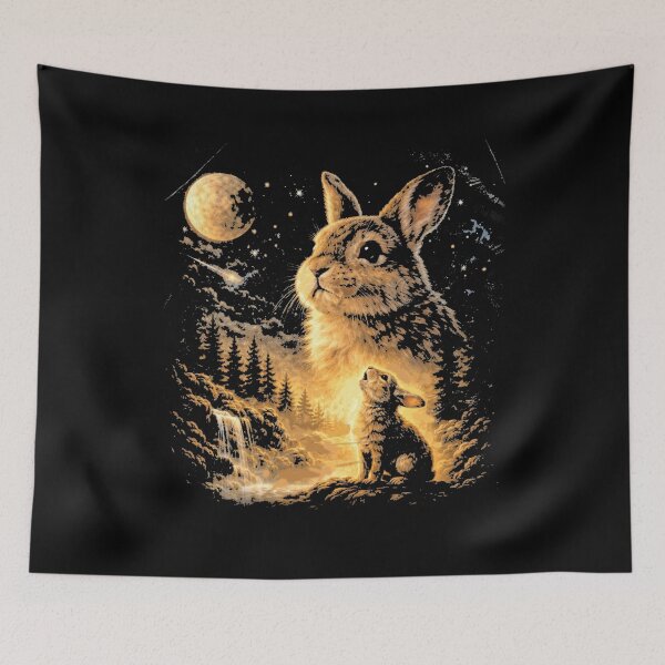 Item preview, Bunny Howling to the Moon Vintage, Silly Rabbit Full Moon designed and sold by BachulAlam.