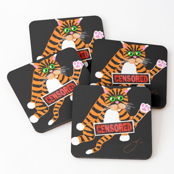 POLITOCAT forgets his manners art by Sarnia Coasters (Set of 4)