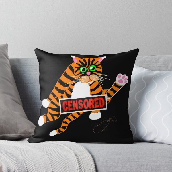 POLITOCAT forgets his manners art by Sarnia Throw Pillow