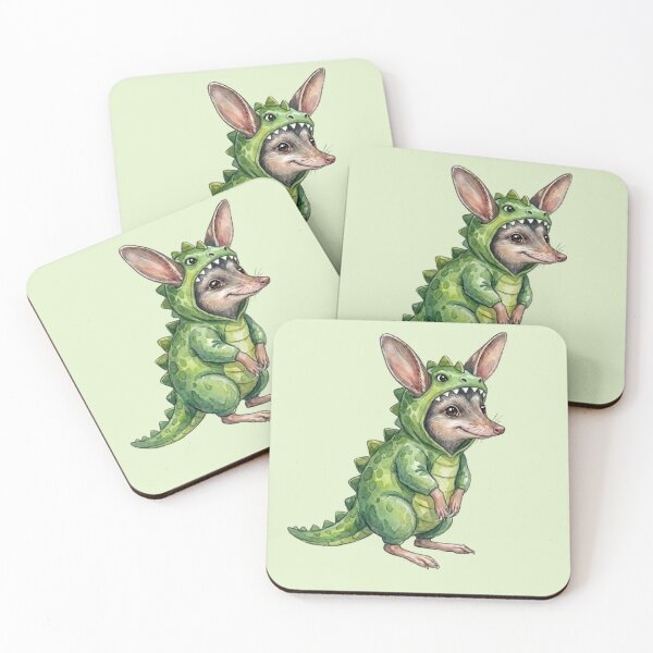 Item preview, Dinosaur Easter Bilby - Cute Bilby in Green T-Rex Costume designed and sold by Wennebabs.