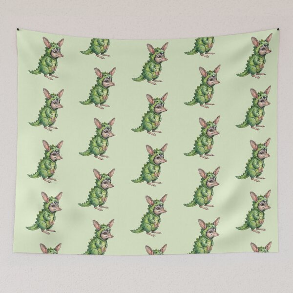 Item preview, Dinosaur Easter Bilby - Cute Bilby in Green T-Rex Costume designed and sold by Wennebabs.