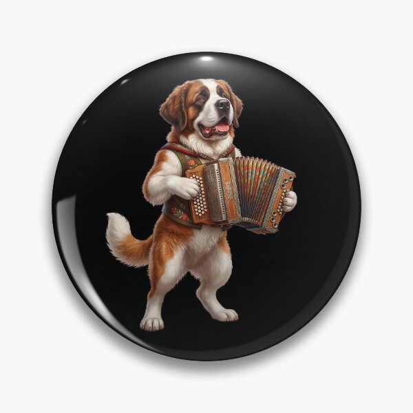 Item preview, Saint Bernard Playing Accordion Player Accordionist Dog Lover designed and sold by DoodleTortle.