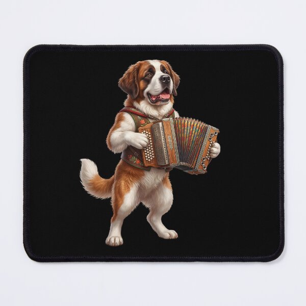 Item preview, Saint Bernard Playing Accordion Player Accordionist Dog Lover designed and sold by DoodleTortle.