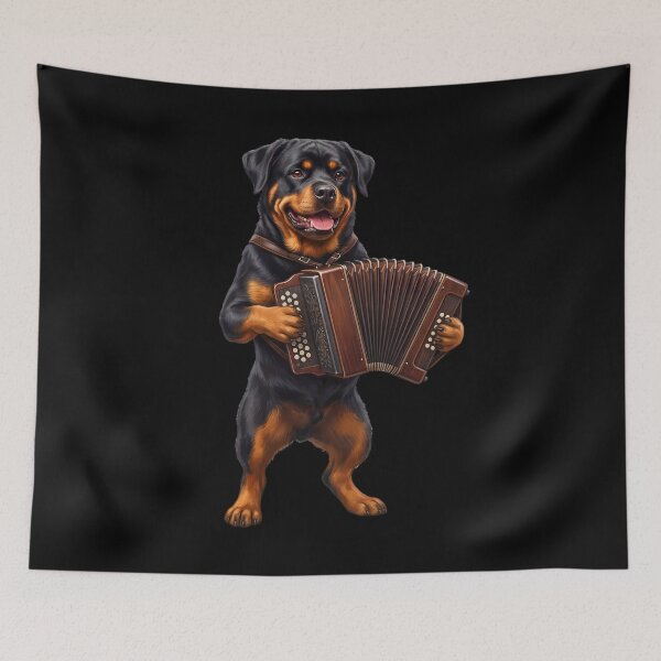 Item preview, Rottweiler Playing Accordion Player Accordionist Dog Lover designed and sold by DoodleTortle.