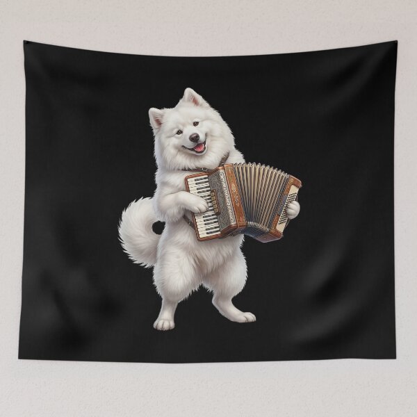 Item preview, Samoyed Playing Accordion Player Accordionist Dog Lover designed and sold by DoodleTortle.