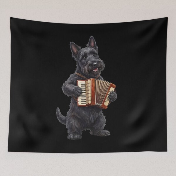 Item preview, Scottish Terrier Playing Accordion Player Accordionist Dog Lover designed and sold by DoodleTortle.