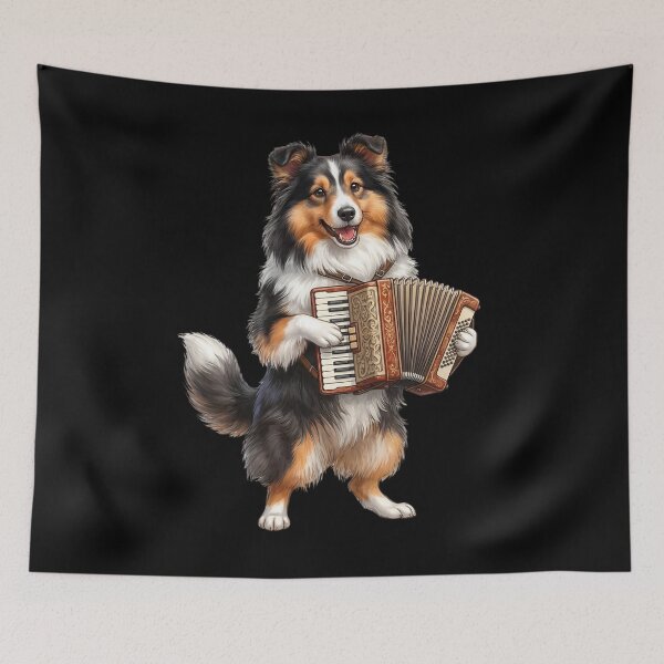 Item preview, Shetland Sheepdog Playing Accordion Player Accordionist Dog Lover designed and sold by DoodleTortle.
