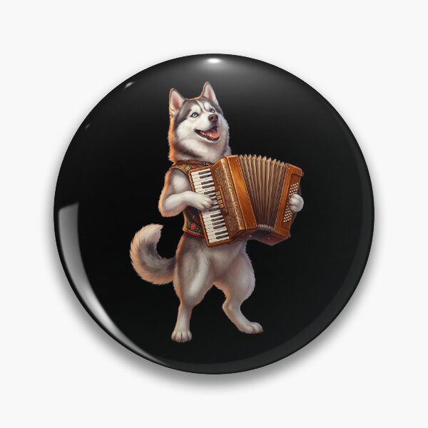 Item preview, Siberian Husky Playing Accordion Player Accordionist Dog Lover designed and sold by DoodleTortle.