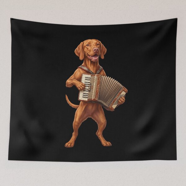 Item preview, Vizsla Playing Accordion Player Accordionist Dog Lover designed and sold by DoodleTortle.