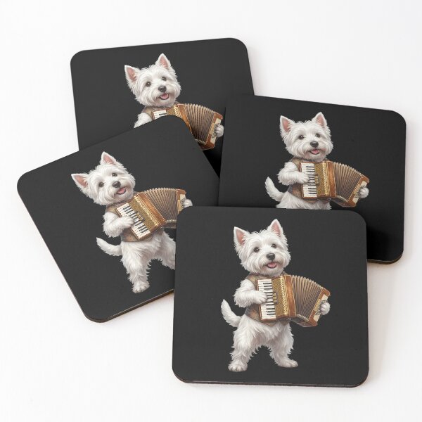 Item preview, West Highland White Terrier Playing Accordion Player Accordionist Dog Lover designed and sold by DoodleTortle.