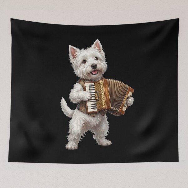 Item preview, West Highland White Terrier Playing Accordion Player Accordionist Dog Lover designed and sold by DoodleTortle.