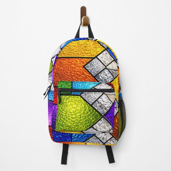 Item preview, Vibrant Rainbow Stained Glass Geometric Pattern designed and sold by Kaleidoscope Print.