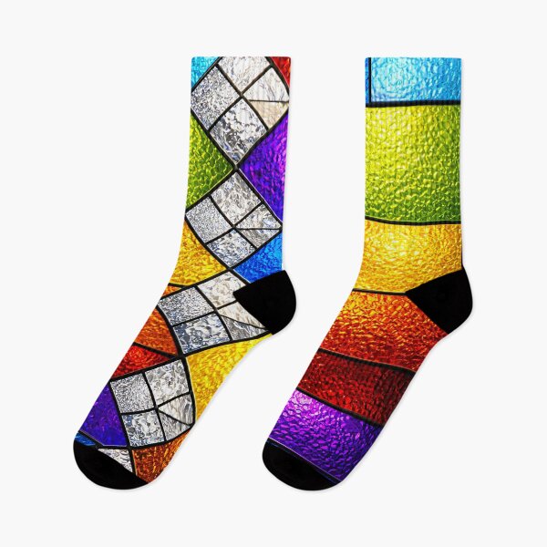 Item preview, Vibrant Rainbow Stained Glass Geometric Pattern designed and sold by Kaleidoscope Print.