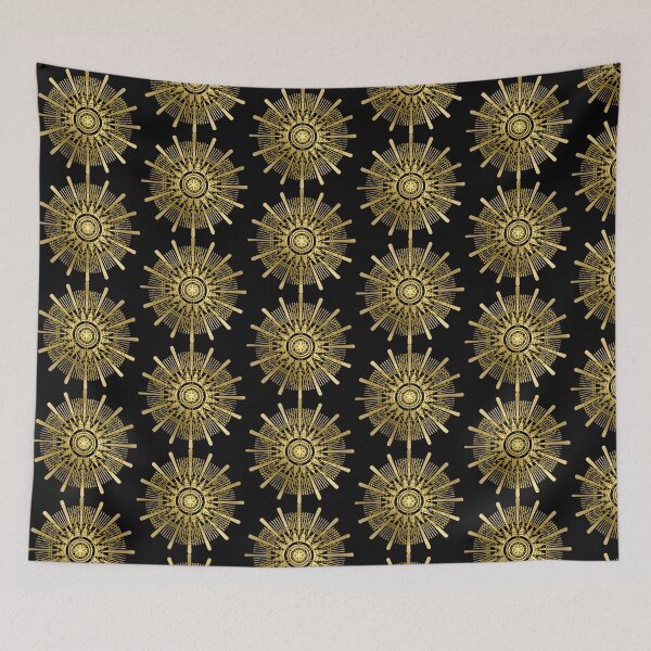 Item preview, Metatron’s Cube Sacred Geometry Mandala - Detailed Metallic Gold on Black designed and sold by GiftzCircle.