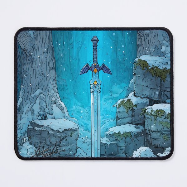 Item preview, Legendary Sword in the Snow – Fantasy Adventure Wall Art designed and sold by PosterFuel.