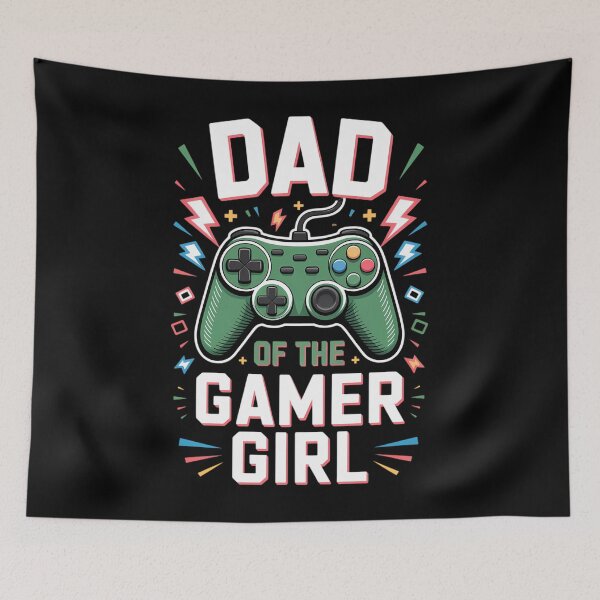 Item preview, Dad of the Birthday Girl Gamers Video Games Father Day Party designed and sold by HellD3vil-Art.