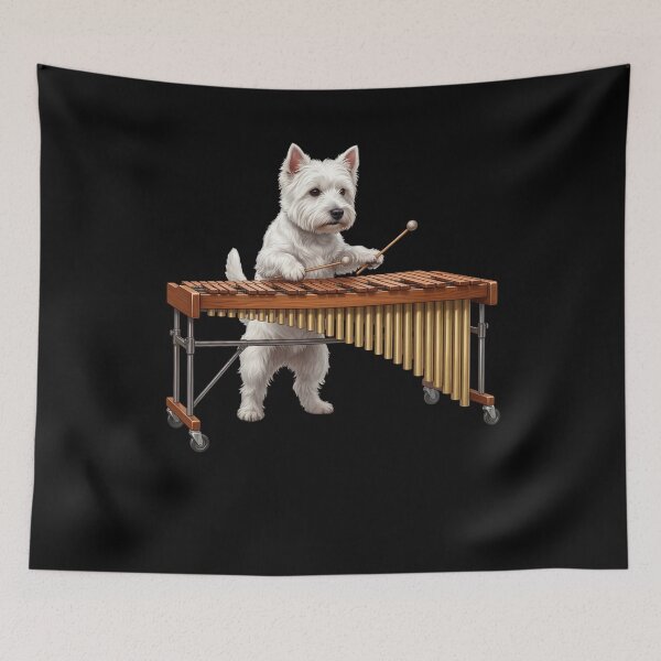 Item preview, West Highland White Terrier Playing Marimba Player Marimbist Dog Lover designed and sold by TerryConnells.