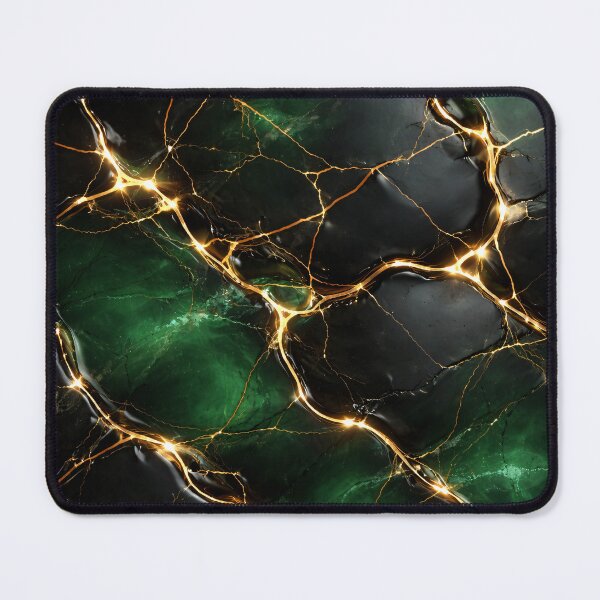 Item preview, Emerald Green and Gold Marble Abstract Pattern designed and sold by Kaleidoscope Print.