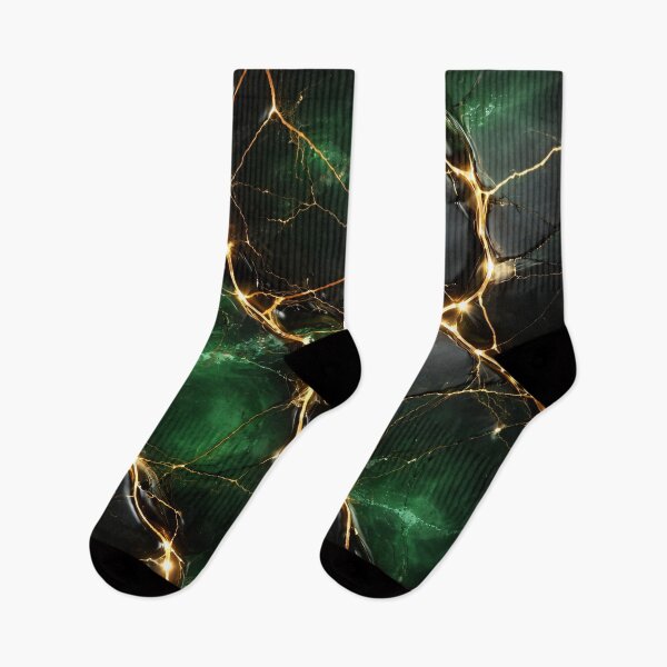 Item preview, Emerald Green and Gold Marble Abstract Pattern designed and sold by Kaleidoscope Print.