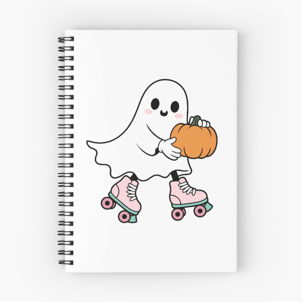 Item preview, Retro Roller Skating Ghost with Pumpkin designed and sold by KrisGraphic45.