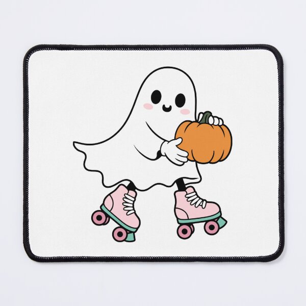 Item preview, Retro Roller Skating Ghost with Pumpkin designed and sold by KrisGraphic45.