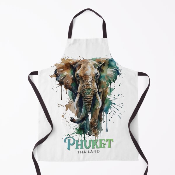 Item preview, Phuket Thailand Elephant Watercolor – Artistic Splash Elephant Illustration, Travel Wildlife Art designed and sold by ArcticFoxStudio.
