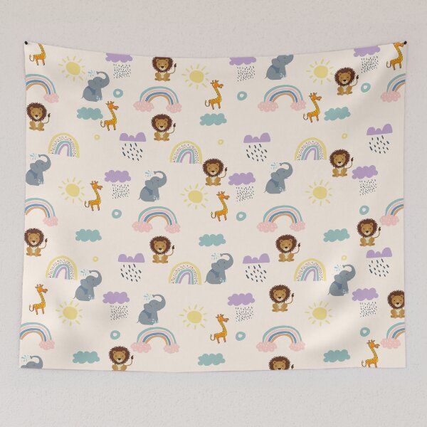 Item preview, Jungle Animals Pattern Lion Giraffe Elephant Kids Design designed and sold by DesignsVault.