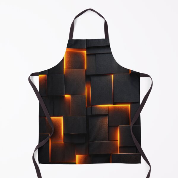 Item preview, Black and Orange Glowing Geometric Abstract Wall Art designed and sold by Kaleidoscope Print.