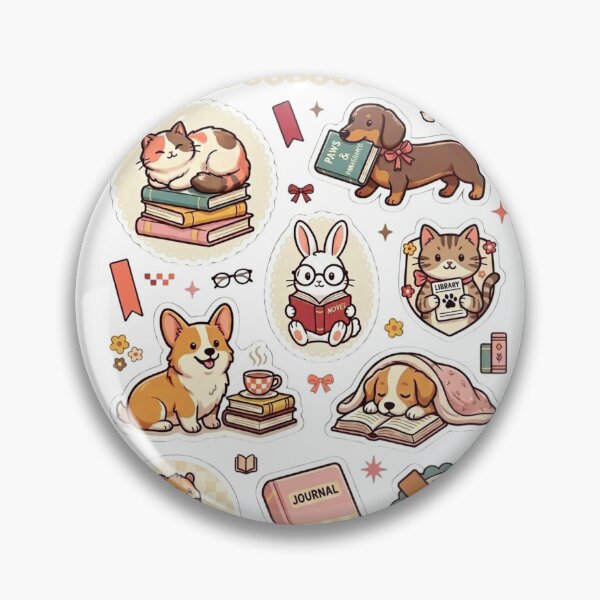 Item preview, Bookish Pet Club Sticker Sheet designed and sold by Whistle-and-Co.