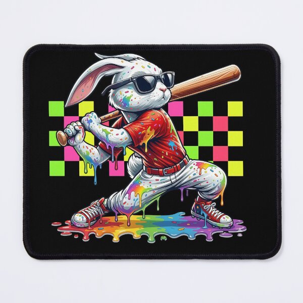 Item preview, Vibrant Paint Drip Bunny Baseball designed and sold by KIROSALS.