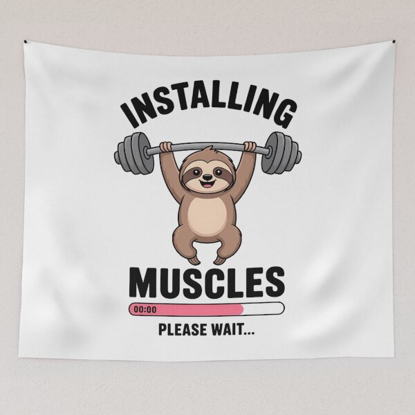 Item preview, Installing Muscles Sloth Weight Lifting Fitness Motivation designed and sold by EllenJast.