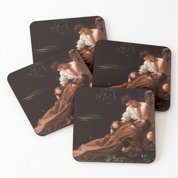 Item preview, Saint Francis Ecstasy Caravaggio Baroque Religious Art Print designed and sold by TheSoulOfArt.