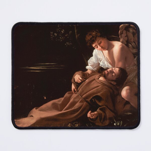 Item preview, Saint Francis Ecstasy Caravaggio Baroque Religious Art Print designed and sold by TheSoulOfArt.