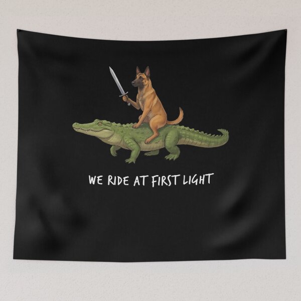 Item preview, We Ride at First Light Funny Belgian Malinois Crocodile Dog Lover designed and sold by TerryConnells.