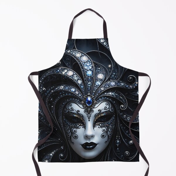 Item preview, Midnight Venetian Masquerade Mask with Sapphire Gems designed and sold by Kaleidoscope Print.